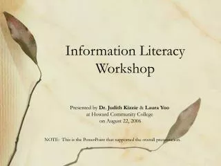 information literacy workshop