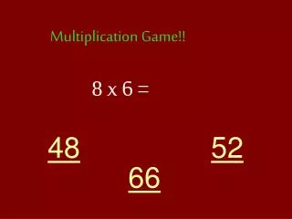 Multiplication Game!!