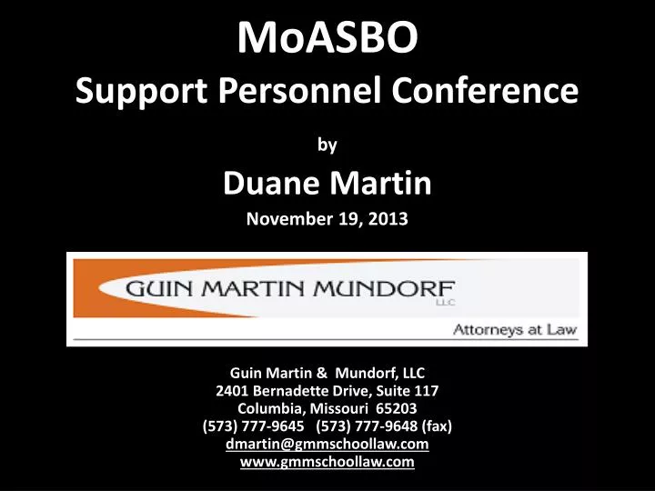 moasbo support personnel conference