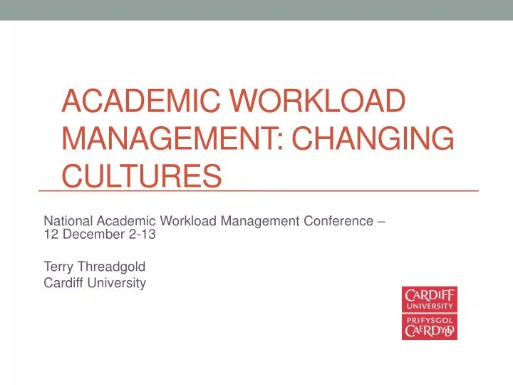 academic workload management changing cultures