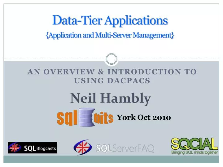 d ata tier applications application and multi server management