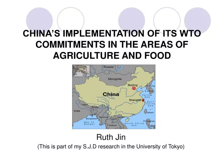china s implementation of its wto commitments in the areas of agriculture and food