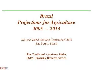 Brazil Projections for Agriculture 2005 - 2013