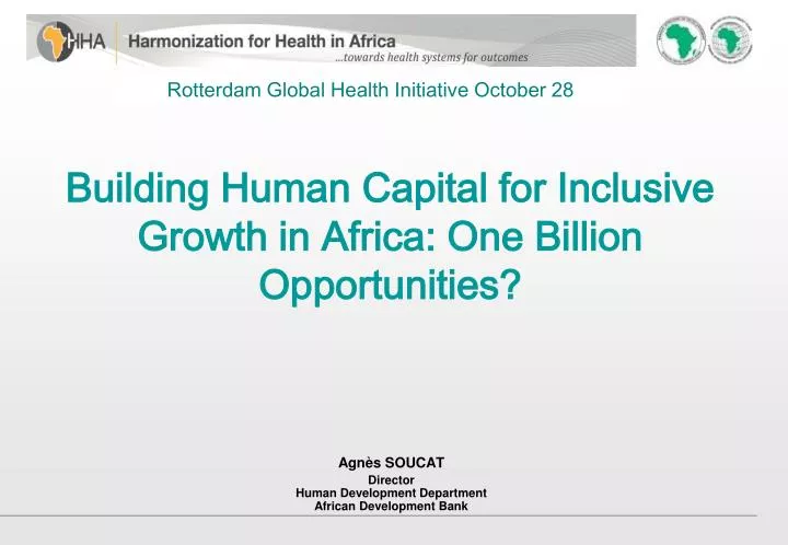 building human capital for inclusive growth in africa one billion opportunities