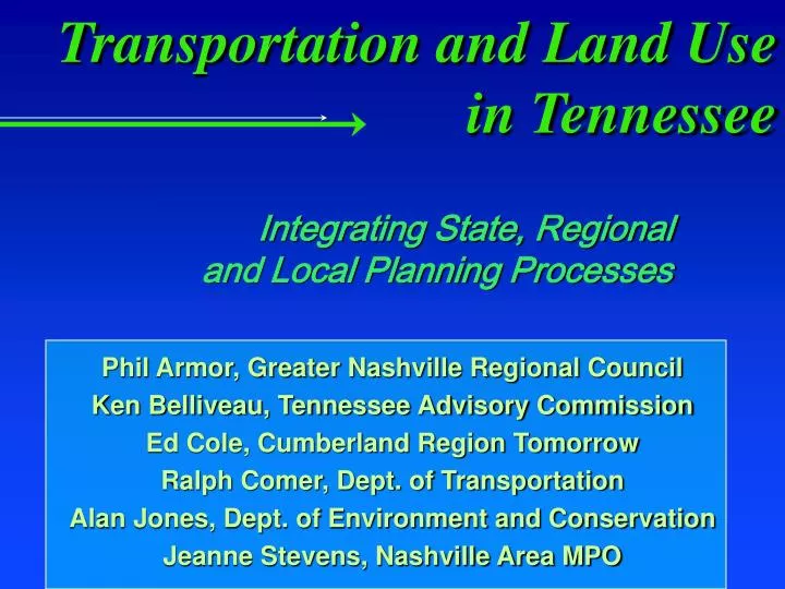 transportation and land use in tennessee