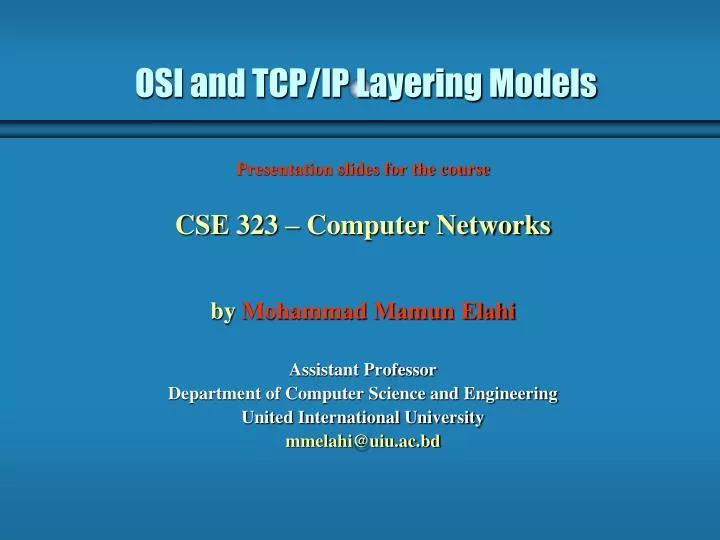osi and tcp ip layering models