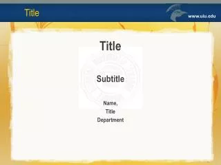 title subtitle name title department