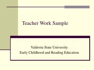 Teacher Work Sample