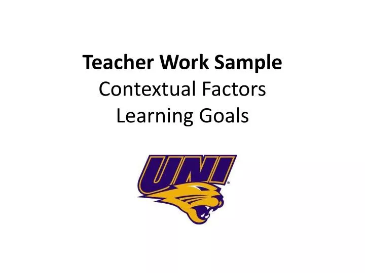 teacher work sample contextual factors learning goals