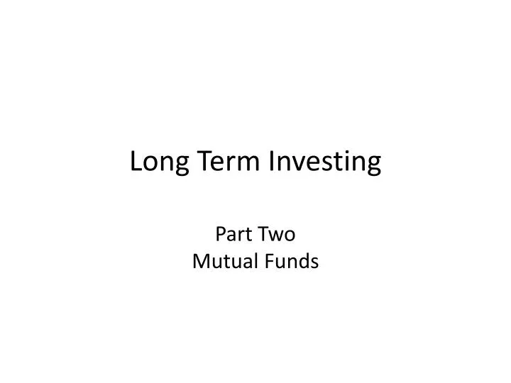 long term investing