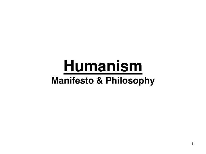 humanism manifesto philosophy