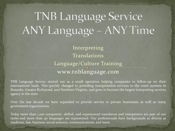tnb language service any language any time