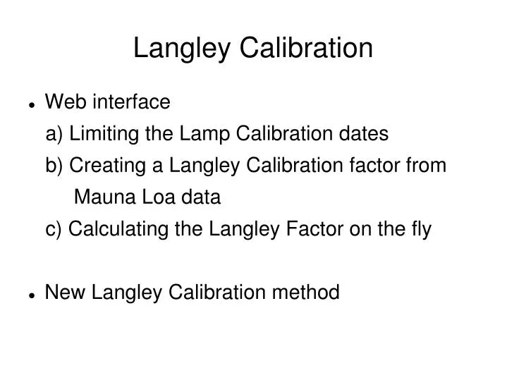 langley calibration