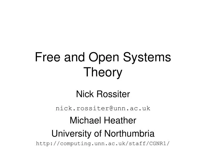 free and open systems theory