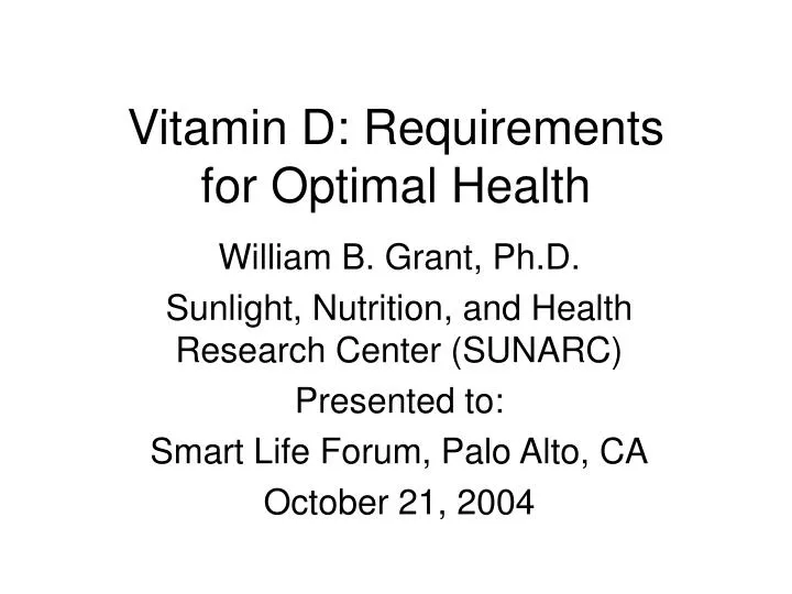 vitamin d requirements for optimal health