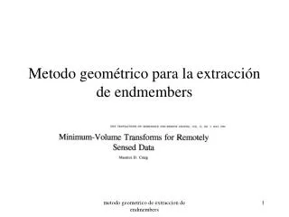 metodo geom trico para la extracci n de endmembers