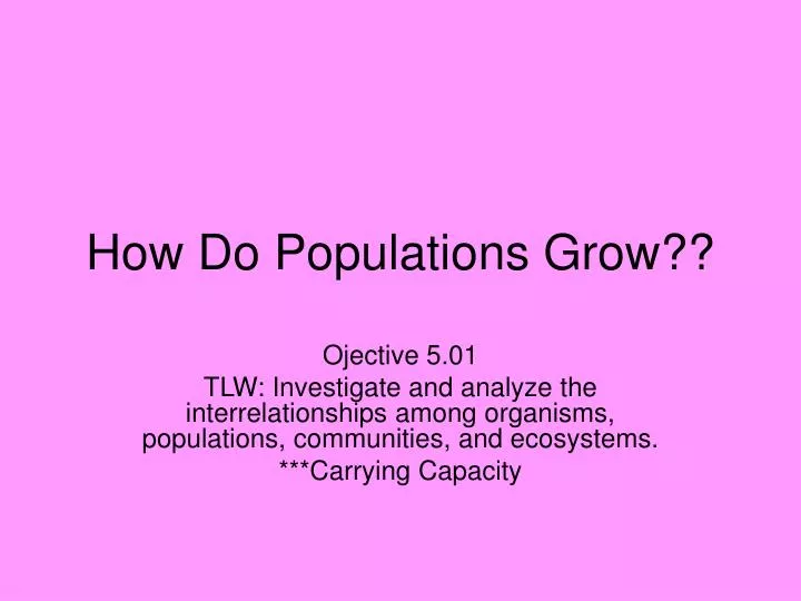 how do populations grow