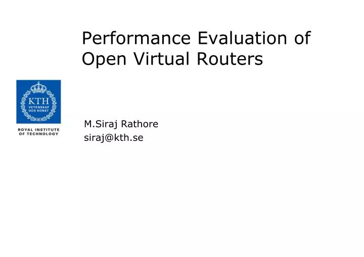 performance evaluation of open virtual routers