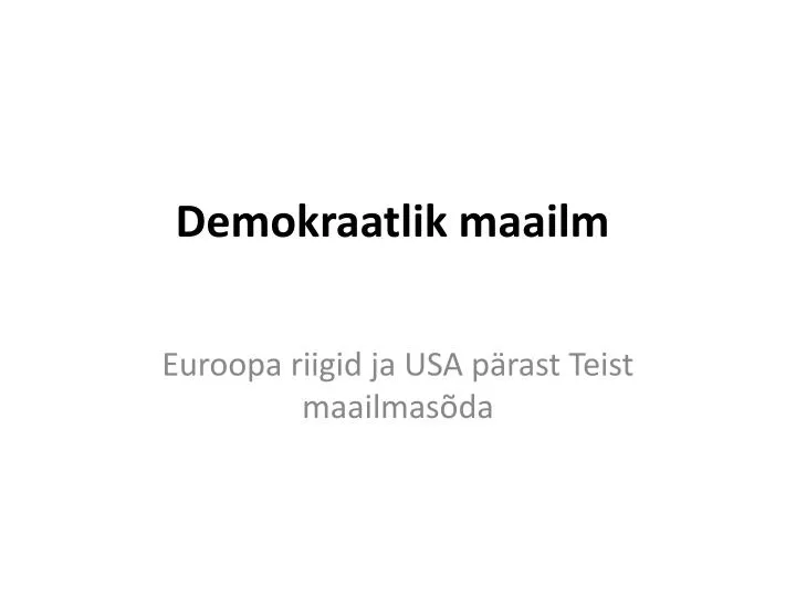 demokraatlik maailm