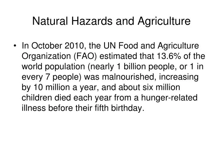 natural hazards and agriculture