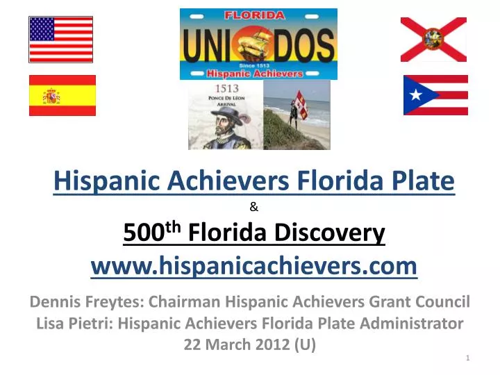 hispanic achievers florida plate 500 th florida discovery www hispanicachievers com