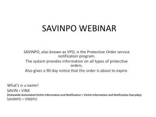 SAVINPO WEBINAR