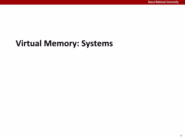 virtual memory systems