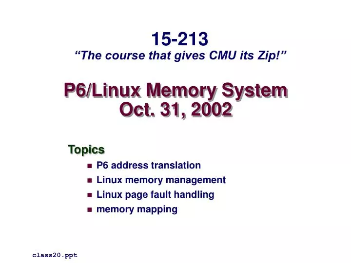 p6 linux memory system oct 31 2002