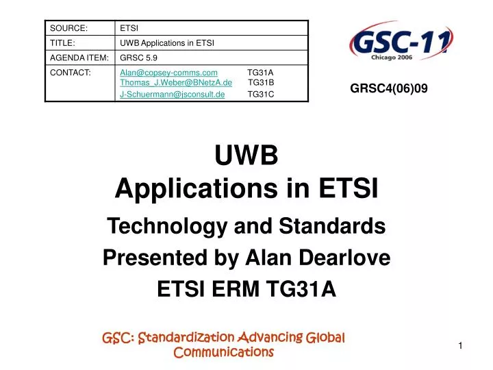 uwb applications in etsi