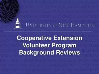 Cooperative Extension Volunteer Program Background Reviews