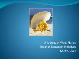 University of West Florida Teacher Education Initiatives Spring, 2008