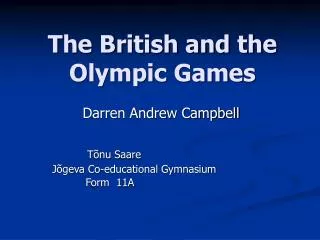 The British and the Olympic Games