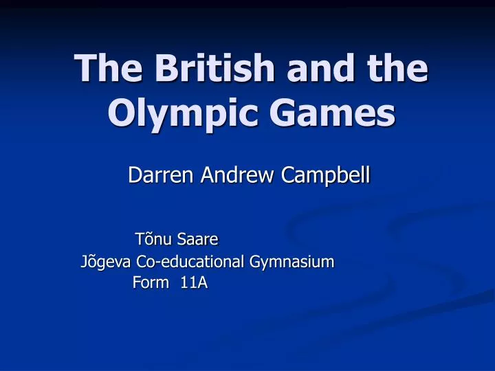 the british and the olympic games