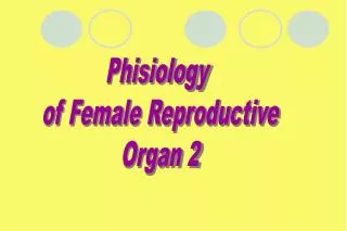 Phisiology of Female Reproductive Organ 2