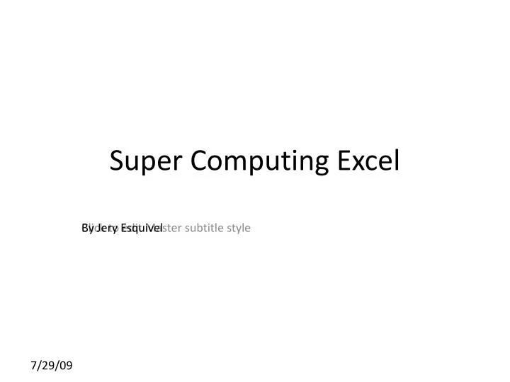 super computing excel