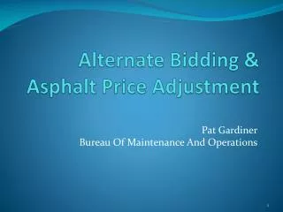 alternate bidding asphalt price adjustment