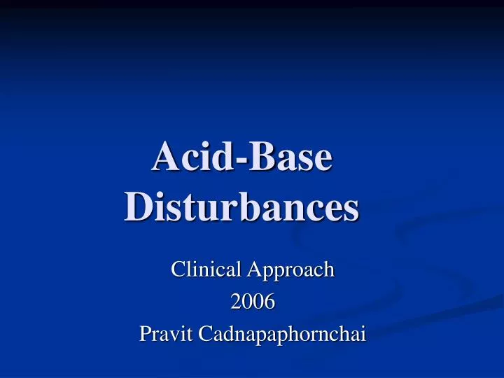 acid base disturbances