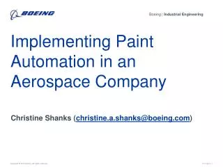 Implementing Paint Automation in an Aerospace Company