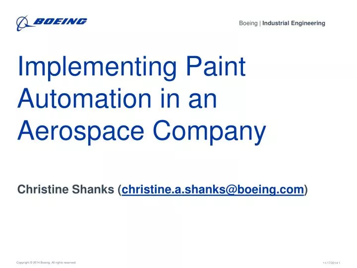 implementing paint automation in an aerospace company