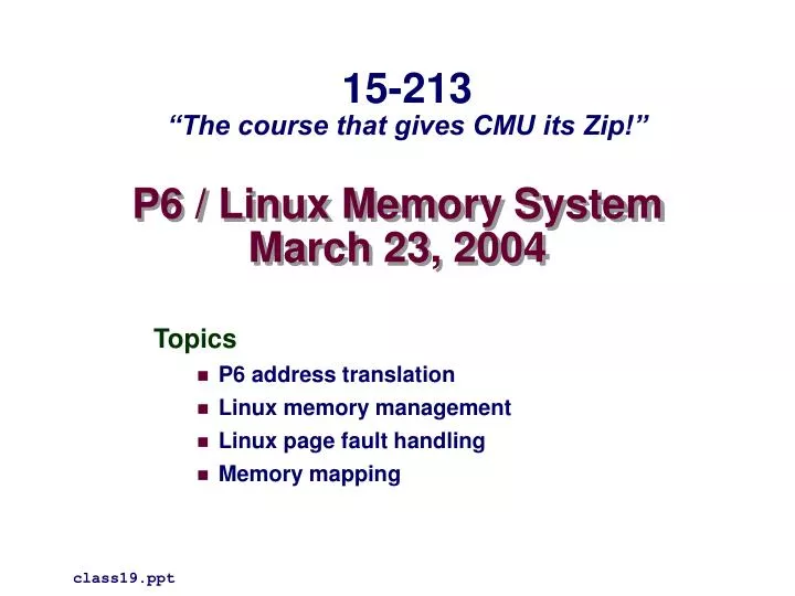p6 linux memory system march 23 2004