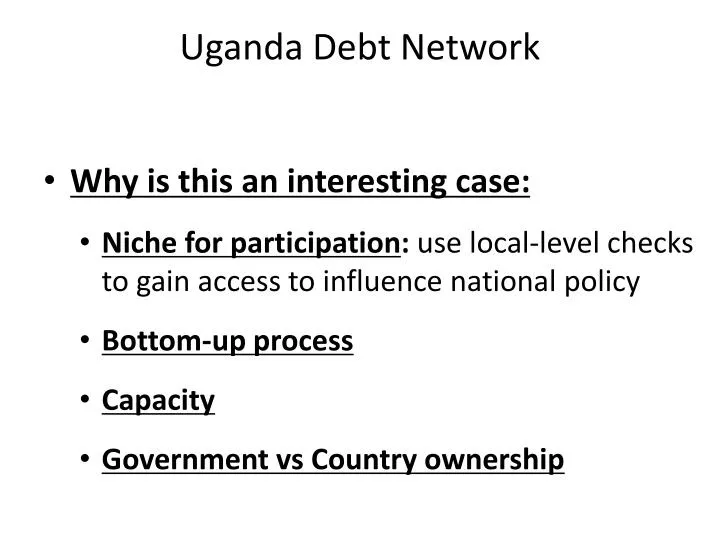 uganda debt network