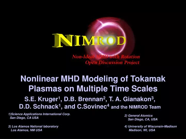 nonlinear mhd modeling of tokamak plasmas on multiple time scales