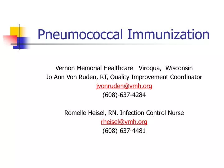 pneumococcal immunization