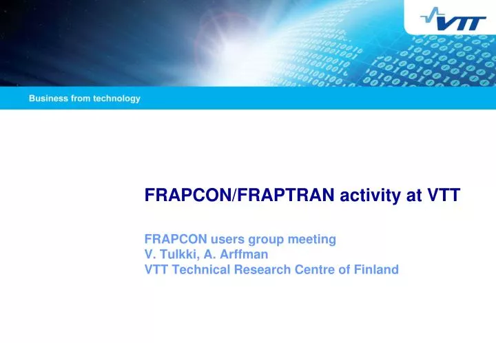 frapcon fraptran activity at vtt