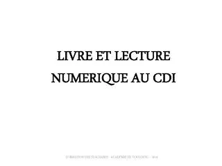 livre et lecture numerique au cdi