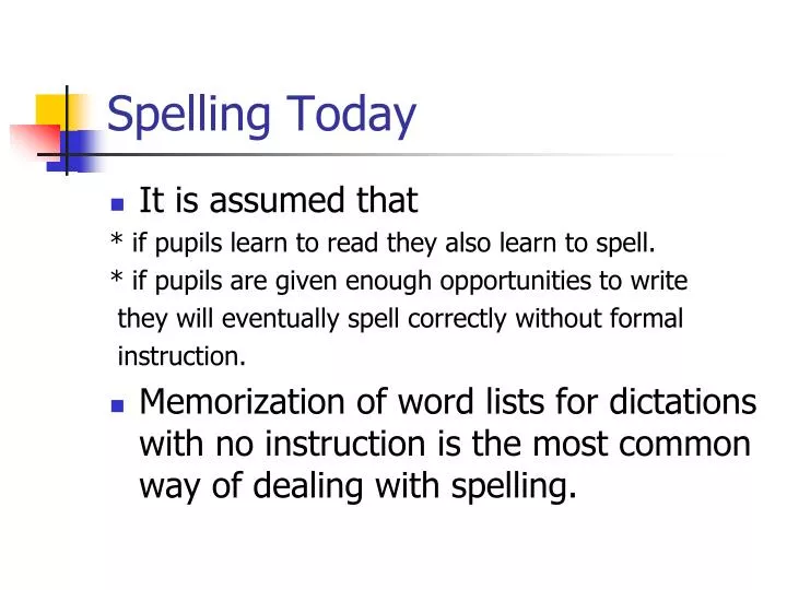 spelling today
