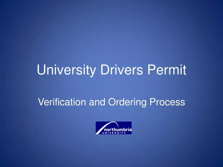 university drivers permit