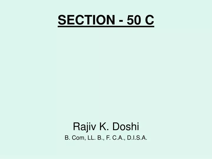 section 50 c