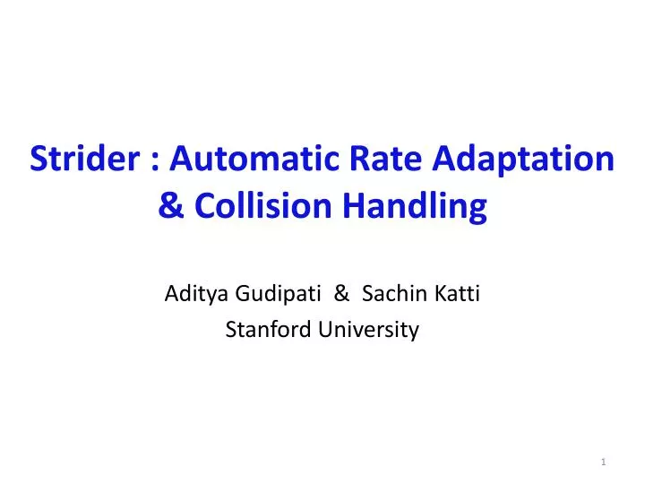 strider automatic rate adaptation collision handling