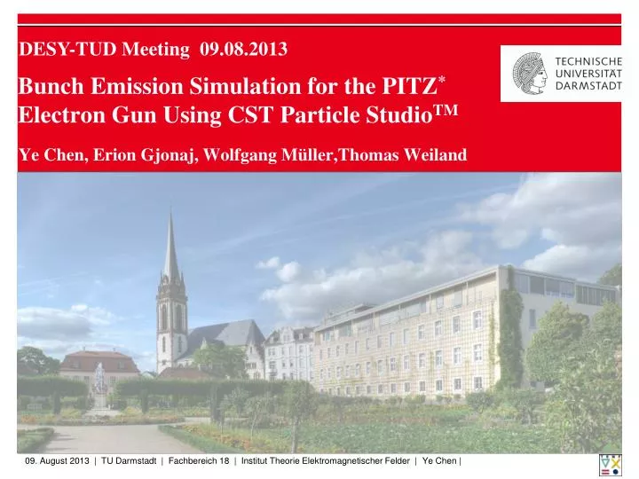 bunch emission simulation for the pitz electron gun using cst particle studio tm
